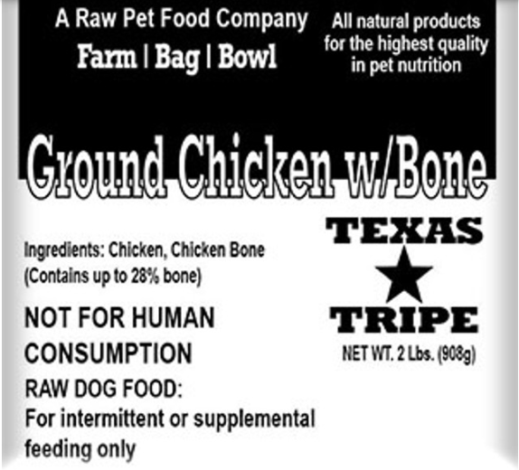 Chicken Ground with Bone (NO ORGAN) from Texas Tripe