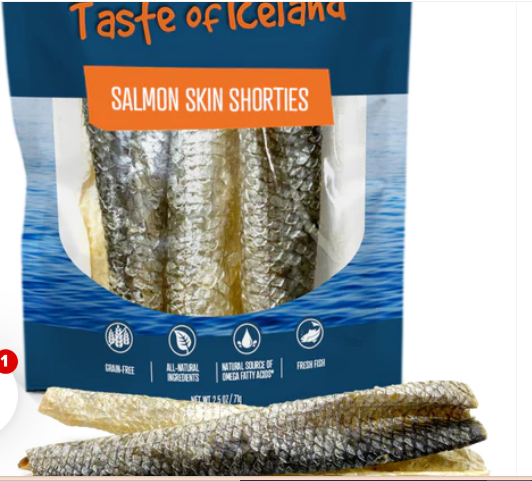 Gunnis Salmon Skin Shorties Fish PET CANDY **Dehydrated Treat** Cat & Dog