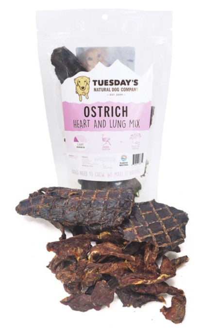 Ostrich Heart & Lung Mix by Tuesday's Natural Dog Company